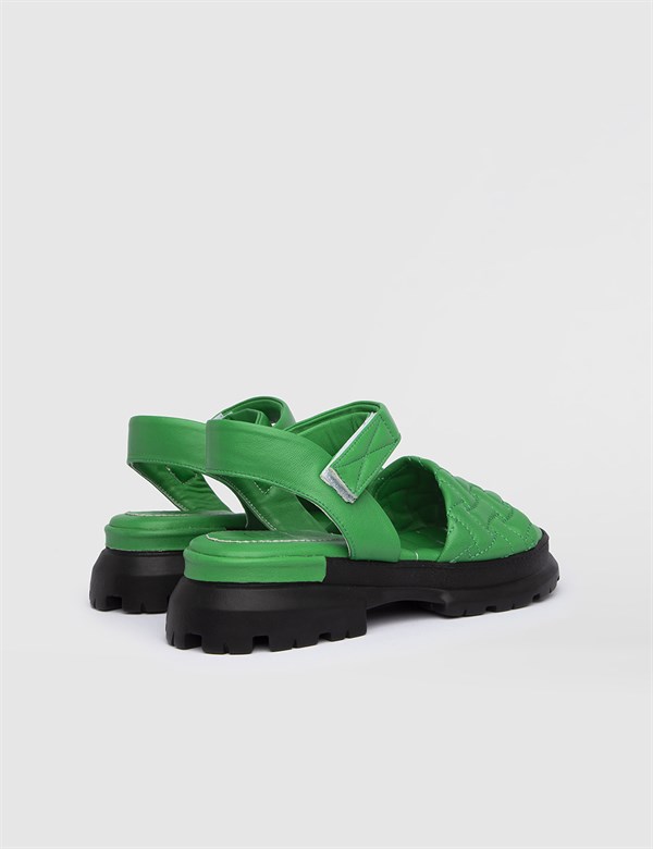 Vekta Green Leather Women's Sandal