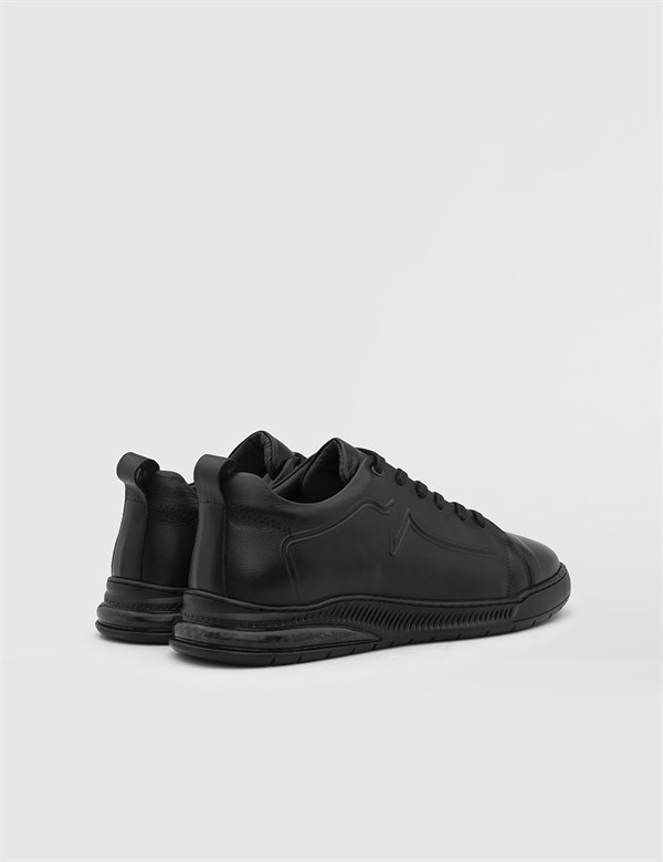 Vinca Antique Black Leather Men's Sneaker