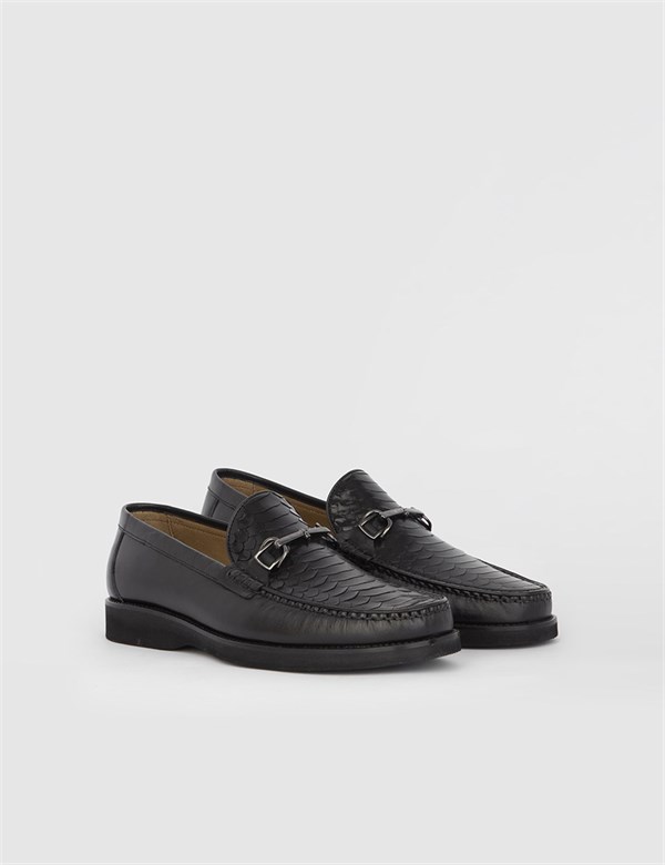 Vonda Black Anaconda Leather Men's Loafer