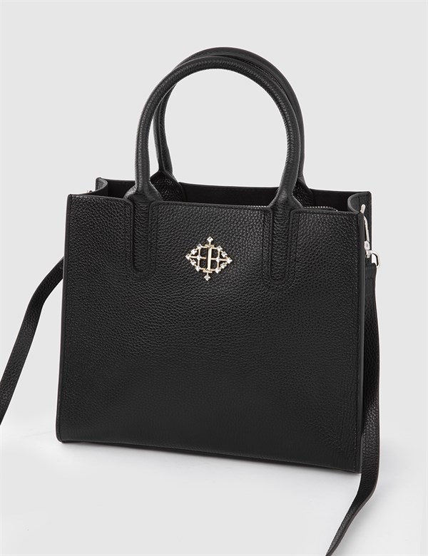 Wonju Black Floater Leather Women's Handbag